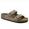 Birkenstock Arizona Soft Footbed Suede Leather Taupe 0951303 Double Strap Women's Sandal | newshoes.ie
