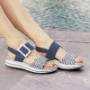 Remonte  D1J53-14 Denim & Cream Weave Sandal | newshoes.ie