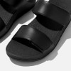 Fitflop Lulu Black FV6-090-060 Adjustable Leather Slides | newshoes.ie