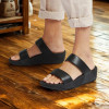 Fitflop Lulu Black FV6-090-060 Adjustable Leather Slides | newshoes.ie