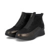 Rieker N9362-01 Black Metallic Wedge Ankle Boot | newshoes.ie