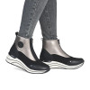 Remonte D0T78-03 Black & Metalic Grey Comfort Fit Ankle Boot | newshoes.ie