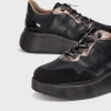 Wonders Roma 31 Black Metallic Wedge Sneaker | newshoes.ie