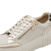 Marco Tozzi 23760-45 402 Cream Gold Print Platform Sneaker | newshoes.ie