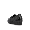 Rieker L5352-00 Black Patent Wedge Loafer | newshoes.ie