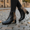 Lotus Athens ULB456BX00 Black & Leopard Heeled Ankle Boots | newshoes.ie