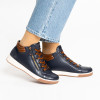 Ara Rom ST 12-24499-92 Navy Tan Hi Top Boot | newshoes.ie