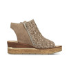 Rieker 63791-60 Taupe Woven Wedge Sandal | newshoes.ie
