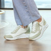 Remonte D0T01-82 White & Sage Green Wide Fit Wedge Sneaker | newshoes.ie