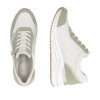 Remonte D0T01-82 White & Sage Green Wide Fit Wedge Sneaker | newshoes.ie
