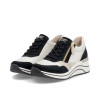 Remonte D0T01-03 White & Black Wide Fit Wedge Sneaker | newshoes.ie