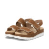 Remonte D3P50-22 Tan Suede Stitch Wedge Sandal | newshoes.ie