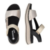 Remonte D3J50-90 Black Metallic Snake Wedge Sandal | newshoes.ie