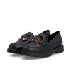 Rieker 45553-00 Black Block Heel Loafer | newshoes.ie