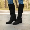 Caprice 9-25303-47 044 Black Stretch Mid Calf Boot | newshoes.ie