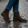 Caprice 9-25304-41 342 Brown Suede Low Block Heel Ankle Boot | newshoes.ie