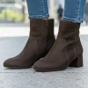 Gabor 8063.01.006 Mocca Suede Leather Wide Fit Ankle Boot | newshoes.ie