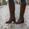 Caprice 9-25303-47 302 Dark Brown Stretch Mid Calf Boot | newshoes.ie