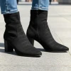 Caprice 9-25311-43 024 G Fitting Black Croco Block Heel Ankle Boot | newshoes.ie