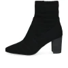 Caprice 9-25311-43 024 G Fitting Black Croco Block Heel Ankle Boot | newshoes.ie