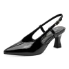 Marco Tozzi 29609-47 018 Black Patent Slingback Pump | newshoes.ie