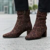 Caprice 9-25304-47 420 Brown Leopard Print Block Heel Ankle Boot | newshoes.ie