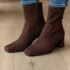 Caprice 9-25354-41 302 Dark Brown Stretch Ankle Boot | newshoes.ie