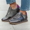 Wonders Towanda 10 Pewter Metallic Leather Women's Sneaker | newshoes.ie