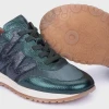 Wonders Towanda 10 Alpine Green Metallic Leather Women's Sneaker | newshoes.ie