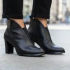 Wonders Vflex 12 L-1112 Black Block Heel Bootee | newshoes.ie