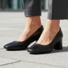 Clarks Fernie Court 26183032 Black Leather Block Heel Dress Shoe | newshoes.ie