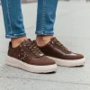 Marco Tozzi 23766-46 353 Chocolate Dark Brown Platform Sneaker | newshoes.ie
