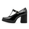 Marco Tozzi 24406-47 018 Black Patent Block Heel Platform Pump | newshoes.ie