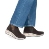Remonte D0T75-25 Dark Brown & Leopard Wide Fit Wedge Ankle Boot | newshoes.ie