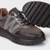 Wonders Odisei 110 Black & Grey Women's Leather Sneaker | newshoes.ie