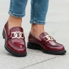 Marco Tozzi 2-24307-47 566 Dark Red Patent Block Heel Loafer | newshoes.ie