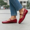 Clarks Livia Jane 26327189 Red Leather Mary Jane Flat Pump | newshoes.ie