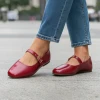 Clarks Livia Jane 26327189 Red Leather Mary Jane Flat Pump | newshoes.ie