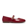 Clarks Livia Jane 26327189 Red Leather Mary Jane Flat Pump | newshoes.ie