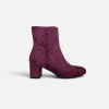Susst Lucinda26 Mulberry Suede Block Heel Ankle Boot | newshoes.ie