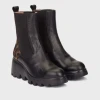 Wonders Toronto 32 G-7032 Black Wedge Leopard Print Heel Chelsea Boot | newshoes.ie