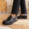 Wonders FLY 360 C-33360 Black Croc Patent Women's Wedge Casual Shoe | newshoes.ie