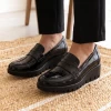 Wonders FLY 360 C-33360 Navy Croc Patent Women's Wedge Casual Shoe | newshoes.ie