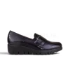 Wonders FLY 360 C-33360 Navy Croc Patent Women's Wedge Casual Shoe | newshoes.ie