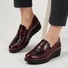 Wonders FLY 360 C-33360 Wine Croc Patent Women's Wedge Casual Shoe | newshoes.ie