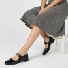 Unisa Culver F26 VER Black Patent Flat Strap | newshoes.ie