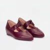 Wonders Triana 40 A-3840 Wine Leather Bow Ballerinas | newshoes.ie