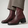 Pepe Menargues 21232 Burgundy Sockette Boot With Side Zip | newshoes.ie