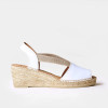 Toni Pons Teide White Leather Espadrille Wedge Sandal | newshoes.ie