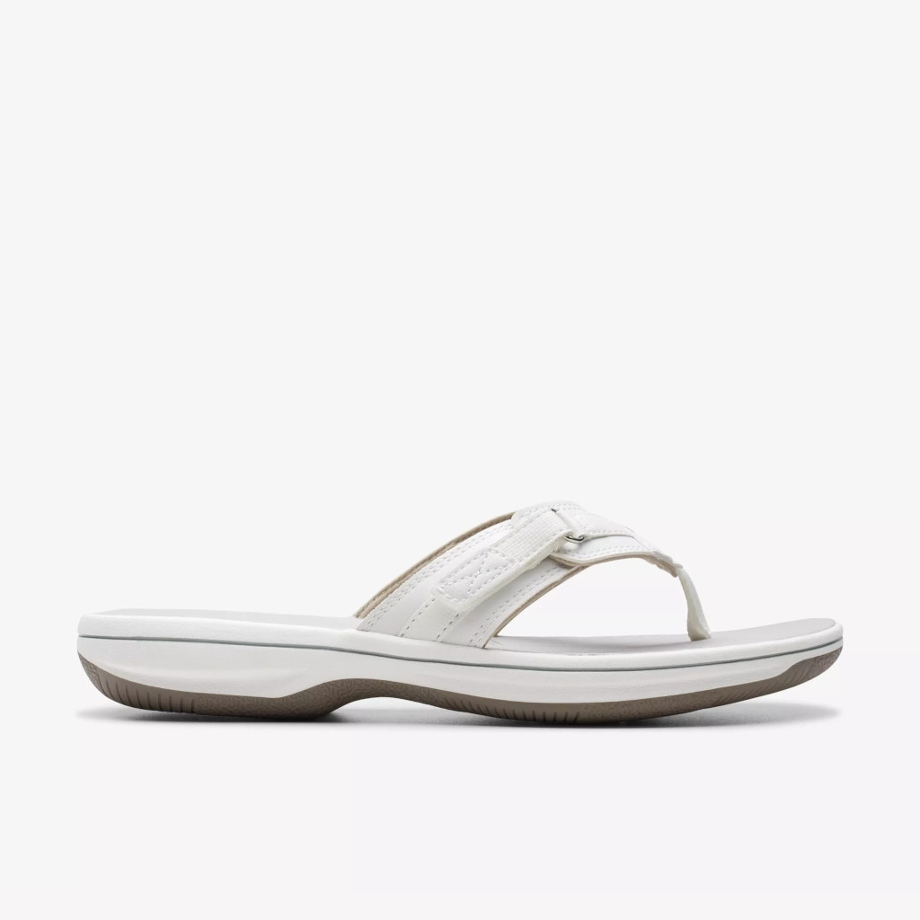 Clarks Brinkley Reyna 26183312 White Toe Post Slide Clarks Ireland